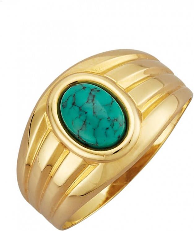 KLiNGEL Damesring met turkoois Goudkleur