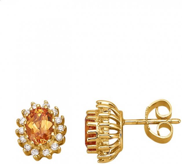 KLiNGEL Oorstekers gediamanteerd en glanzend Goudkleur