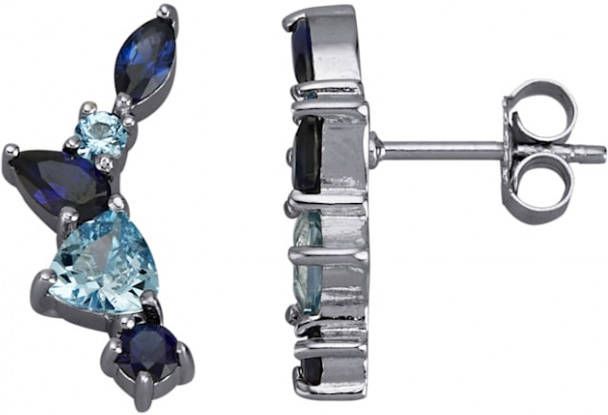 KLiNGEL Oorstekers met synth. stenen Zilverkleur